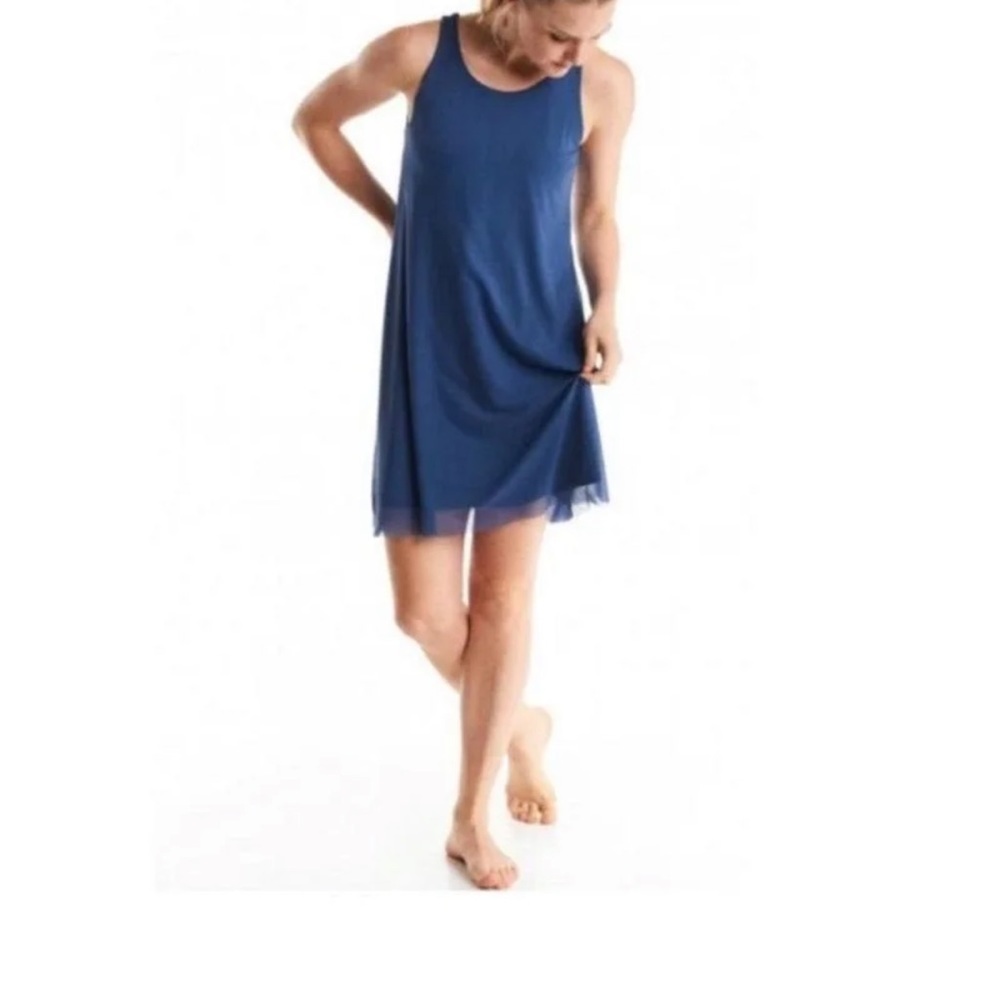 Oiselle Mio Mesh Mini Dress Blue Size 8- Women | Color: Blue |